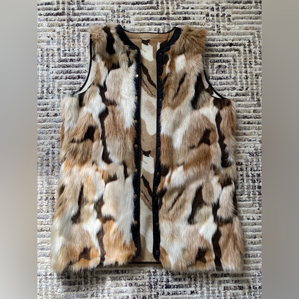 Designer Womens Brown Winter Faux Fur Vest